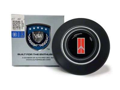 VSW Retro Series Steering Wheel Horn Button with Rocket II Emblem; Black