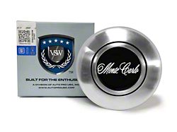 VSW Retro Series Steering Wheel Horn Button with Monte Carlo Emblem; Silver
