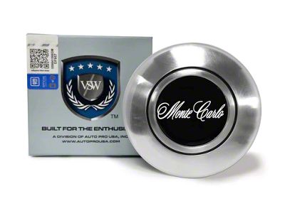 VSW Retro Series Steering Wheel Horn Button with Monte Carlo Emblem; Silver