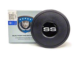 VSW Retro Series Steering Wheel Horn Button with Silver SS Emblem; Silver