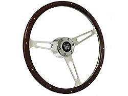VSW S6 Classic Deluxe Wood Series 15-Inch Steering Wheel; Espresso with Rivets (70-88 Monte Carlo)