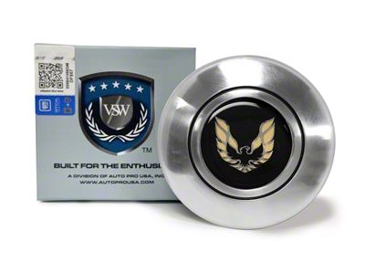 VSW OE Series Steering Wheel Horn Cap with Gold Firebird Emblem; Satin