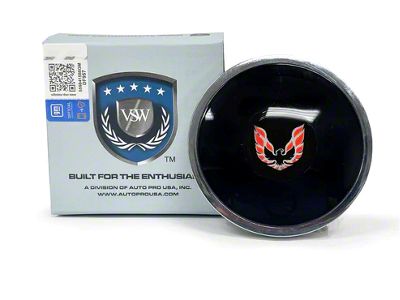 VSW S6 Deluxe Steering Wheel Horn Button with Red Firebird Emblem; Black