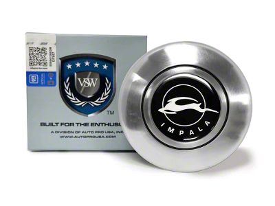 VSW Retro Series Steering Wheel Horn Button with Impala Emblem; Silver
