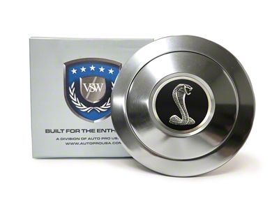 VSW OE Series Steering Wheel Horn Cap with Tiffany Snake Emblem; Black