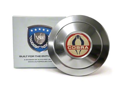 VSW S9 Premium Steering Wheel Horn Button with Cobra Emblem; Silver