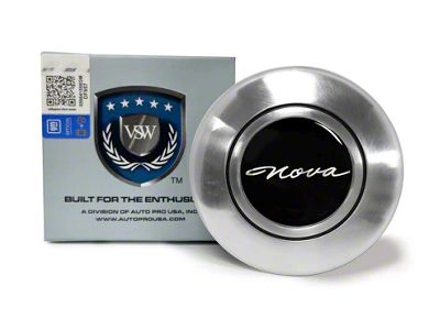 VSW Retro Series Steering Wheel Horn Button with 1965 Nova Emblem; Silver