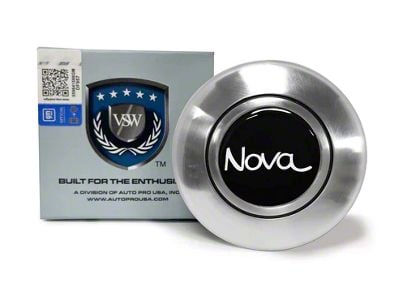 VSW Retro Series Steering Wheel Horn Button with 66-72 Nova Emblem; Silver