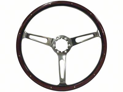 VSW S6 Classic Deluxe Wood Series 15-Inch Steering Wheel; Espresso (Universal; Some Adaptation May Be Required)