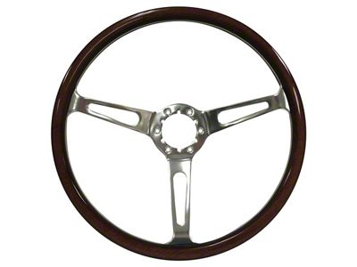 VSW S6 Classic Deluxe Wood Series 15-Inch Steering Wheel; Espresso (Universal; Some Adaptation May Be Required)