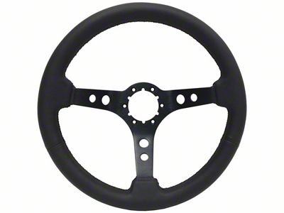 VSW S6 Sport Leather Series 14-Inch Steering Wheel; Black (Universal; Some Adaptation May Be Required)