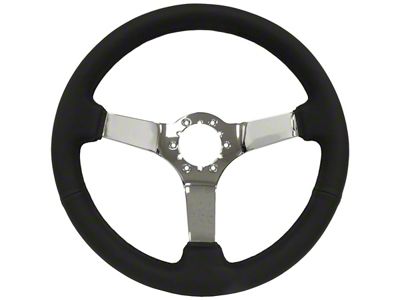 VSW S6 Sport Leather Series 14-Inch Steering Wheel; Chrome (Universal; Some Adaptation May Be Required)