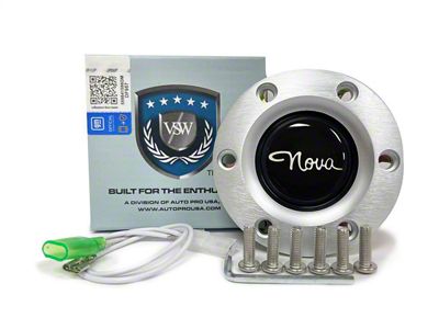 VSW S6 Standard Steering Wheel Horn Button with 62-64 Nova Emblem; Brushed