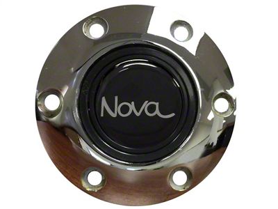 VSW S6 Standard Steering Wheel Horn Button with 66-72 Nova Emblem; Chrome