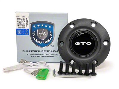 VSW S6 Standard Steering Wheel Horn Button with GTO Emblem; Black