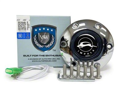 VSW S6 Standard Steering Wheel Horn Button with Impala Emblem; Chrome