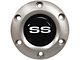 VSW S6 Standard Steering Wheel Horn Button with Silver SS Emblem; Brushed