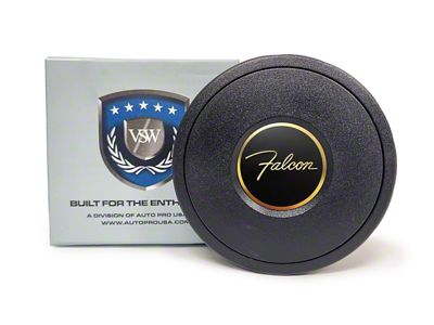 VSW S9 Standard Steering Wheel Horn Button with Falcon Emblem; Black