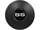 VSW S9 Standard Steering Wheel Horn Button with Silver SS Emblem; Black