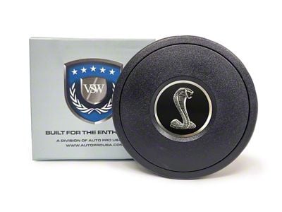 VSW S9 Standard Steering Wheel Horn Button with Tiffany Snake Emblem; Black