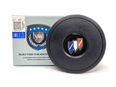 VSW S9 Standard Steering Wheel Horn Button with Tri-Shield Emblem; Black