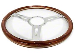 VSW S9 Classic Wood Series 15-Inch Steering Wheel; 3-Spoke with Slots; Walnut (Universal; Some Adaptation May Be Required)