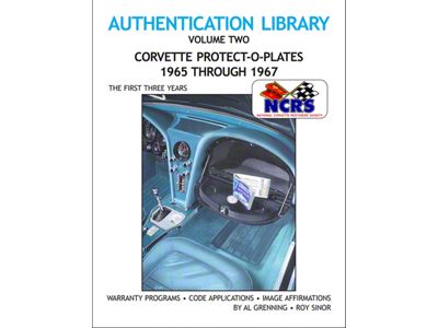 1965-1967 Corvette Protect-O-Plates, NCRS Authentication Library