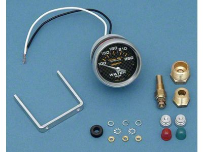 Auto Meter Carbon Fiber Series 2-1/16-Inch Water Temperature Gauge; 100-250 Fahrenheit
