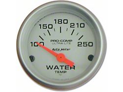 Auto Meter Ultra-Lite Series 2-1/16-Inch Water Temperature Gauge; 100-250 Fahrenheit