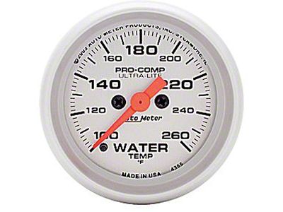Water Temperature Gauge,2-1/16,Electrical,UltraLt,AutoMeter