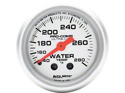 Water Temperature Gauge,2-1/16,Mechanical,UltraLt,AutoMeter