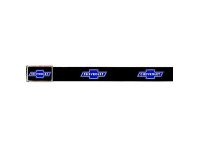 Web Belts, Up to 28'' Waist, Chevy Blue Bowtie Logo, Logo On Belt