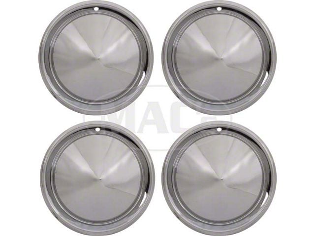 Wheel Covers, Calif.Cone/'57 Plymouth, Chrome, 15, 4 Pc Set