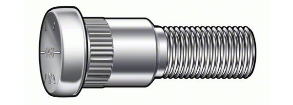 Ecklers 1/2-20 Serrated Wheel Studs; 0.625-Inch Knurl; 1-15/16