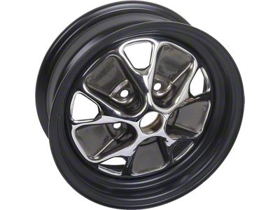 Wheel - Styled Steel - 14 X 5-1/2 - Powder-coated Black RimWith Chrome Center With Argent Gray Depressions