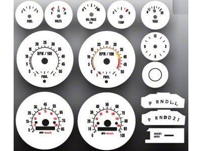 White Face Gauges Gauge Overlay,Chevrolet K5 Blazer,Tach With Fuel,73..79