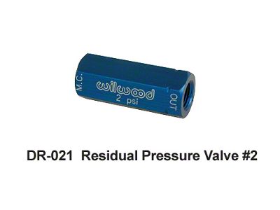 Wilwood residual pressure valve is used to maintain pressure in the rear drum brake lines - Heidts DR-021