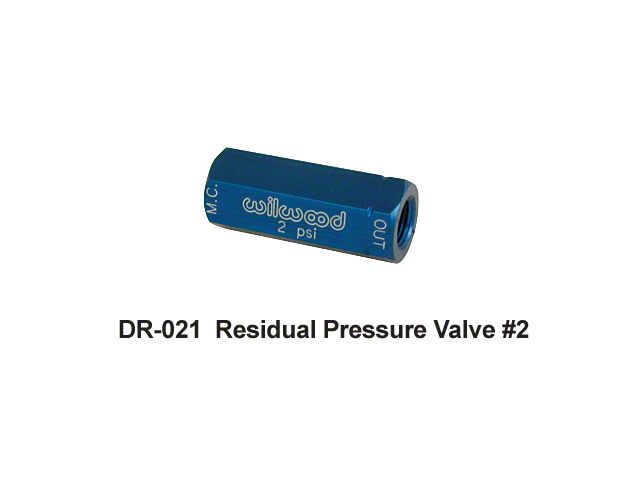 Wilwood residual pressure valve is used to maintain pressure in the rear drum brake lines - Heidts DR-021