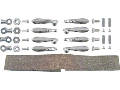 Wind Wing Bracket Set - Die Cast - Chrome - 23 Pieces - Ford Open Car