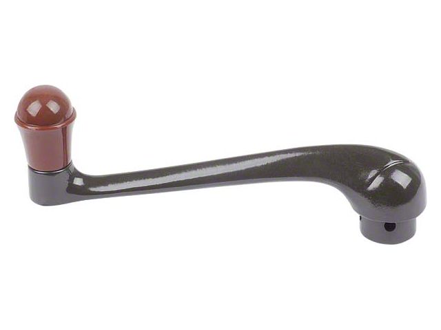 Window Crank - Plastic Dipped Brown With Mahogany Knob - Ford Late 1936 Standard & Ford Deluxe