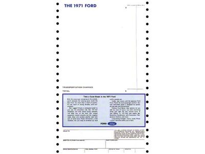 Window Decal - New Car Window Price Sticker - Ford