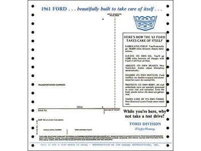 Window Decal - New Car Window Price Sticker - Ford