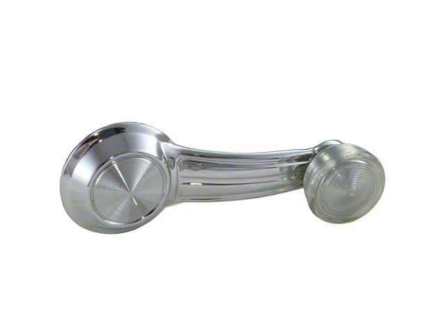 Window Crank Handle with Clear Knob; Chrome (67-72 Biscayne; 68-81 Caprice, Impala; 69-72 Kingswood, Townsman)