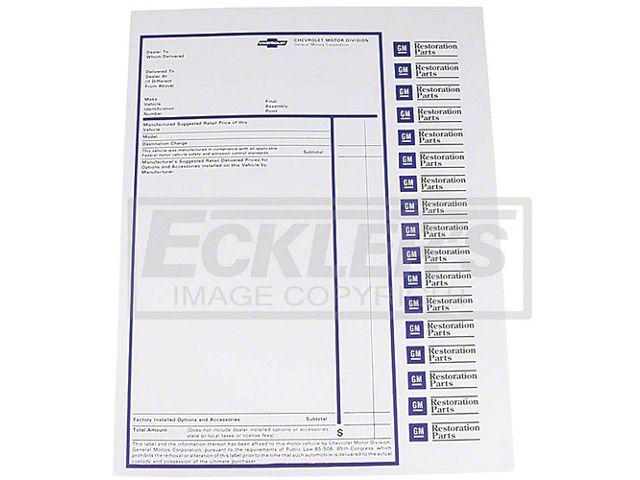 Edvir Window Sticker Ecklers Window Price Sticker,1970