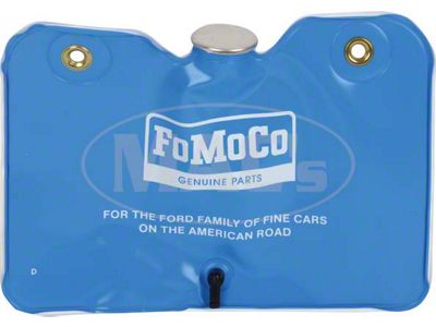 Windshield Washer Bag & Cap - Twist Off Cap - Blue With White Lettering - Ford