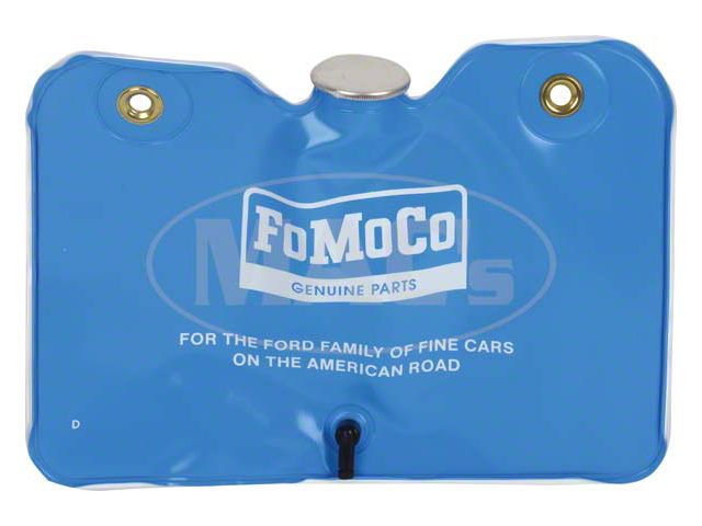 Windshield Washer Bag & Cap - Twist Off Cap - Blue With White Lettering - Ford