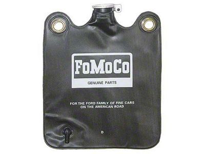 Windshield Washer Bag - Black With White FoMoCo Lettering -Includes Hinged Flip Cap - From 3-9-64 To 3-1-67 - Falcon