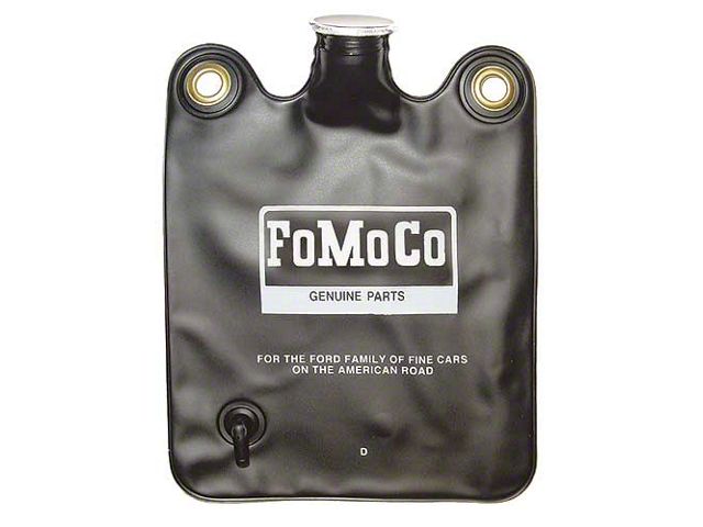 Windshield Washer Bag - Twist-Off Cap - Black Vinyl Bag With FoMoCo White Lettering - Before 10-16-65 - Ford