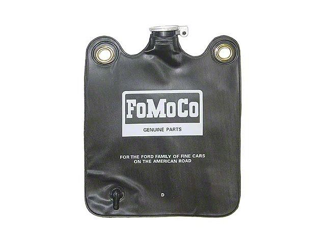 Windshield Washer Bag - Black Vinyl Bag With White Lettering With Hinged Flip Cap - Used From 10-16-65 To 3-1-67 - Ford