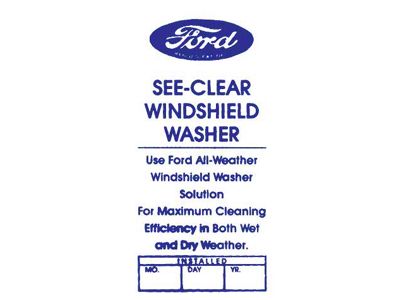 Windshield Washer Bottle Bracket Decal - Light Blue - Ford